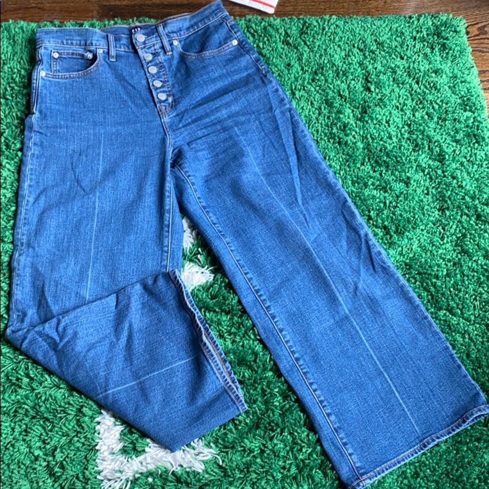 High rise wide leg jeans